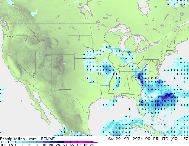 Niederschlag ECMWF So 29.09.2024 06 UTC