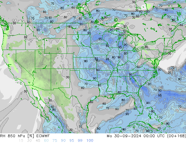 RH 850 hPa ECMWF  30.09.2024 00 UTC