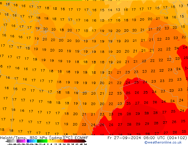 Z500/Rain (+SLP)/Z850 ECMWF vie 27.09.2024 06 UTC