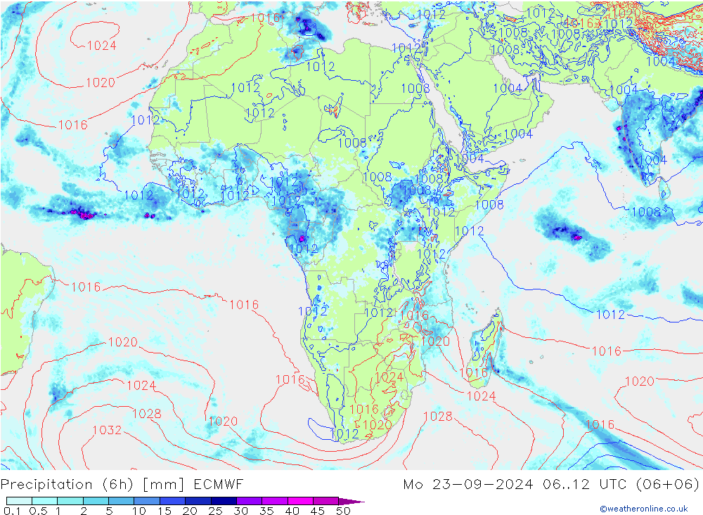 Z500/Yağmur (+YB)/Z850 ECMWF Pzt 23.09.2024 12 UTC