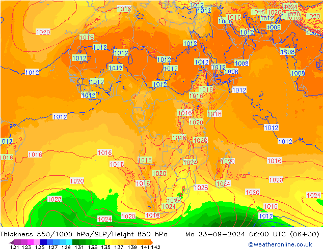 Thck 850-1000 hPa ECMWF  23.09.2024 06 UTC