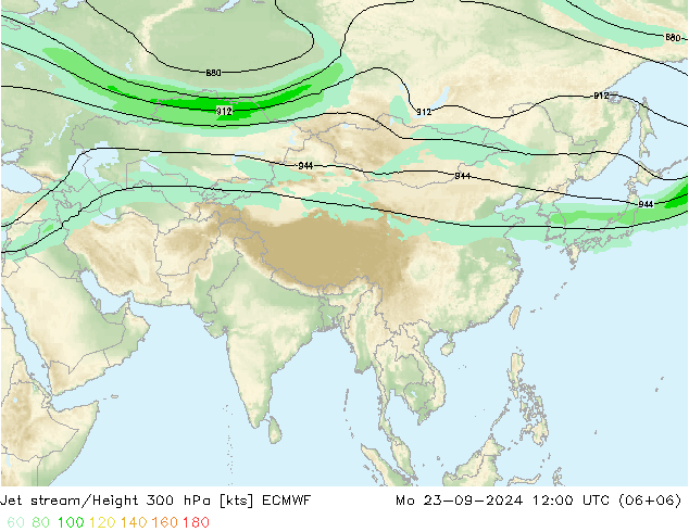 Jet stream ECMWF Seg 23.09.2024 12 UTC