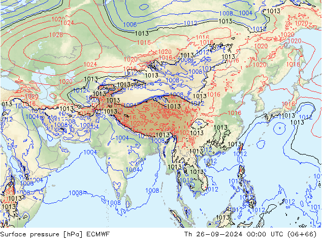 pressão do solo ECMWF Qui 26.09.2024 00 UTC