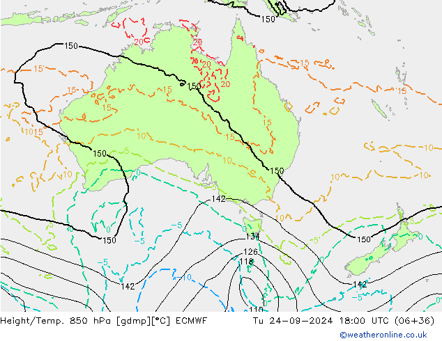 Z500/Rain (+SLP)/Z850 ECMWF Di 24.09.2024 18 UTC