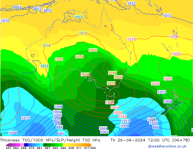 Schichtdicke 700-1000 hPa ECMWF Do 26.09.2024 12 UTC