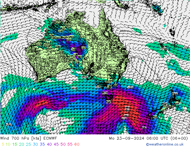 Wind 700 hPa ECMWF ma 23.09.2024 06 UTC