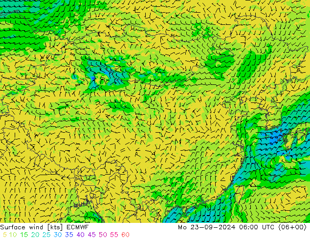 Bodenwind ECMWF Mo 23.09.2024 06 UTC