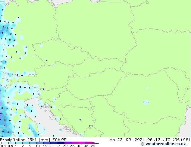 Z500/Rain (+SLP)/Z850 ECMWF Mo 23.09.2024 12 UTC