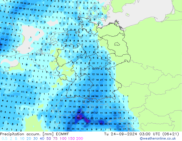 Precipitation accum. ECMWF Ter 24.09.2024 03 UTC