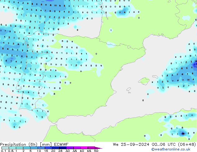 Z500/Rain (+SLP)/Z850 ECMWF  25.09.2024 06 UTC