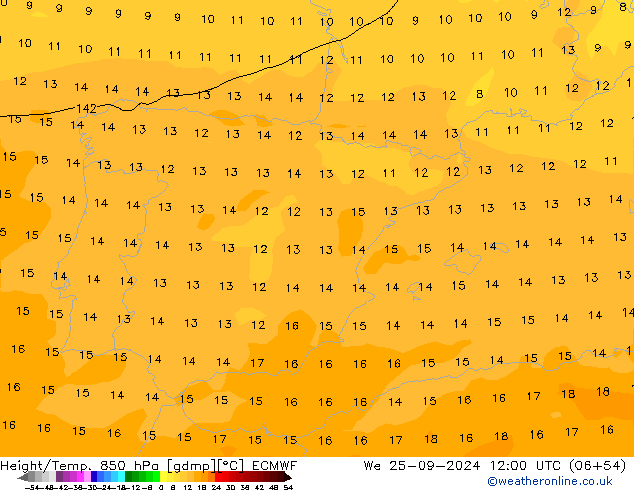 Z500/Rain (+SLP)/Z850 ECMWF St 25.09.2024 12 UTC