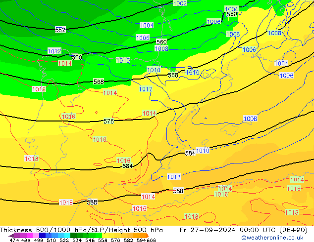 Thck 500-1000hPa ECMWF Fr 27.09.2024 00 UTC