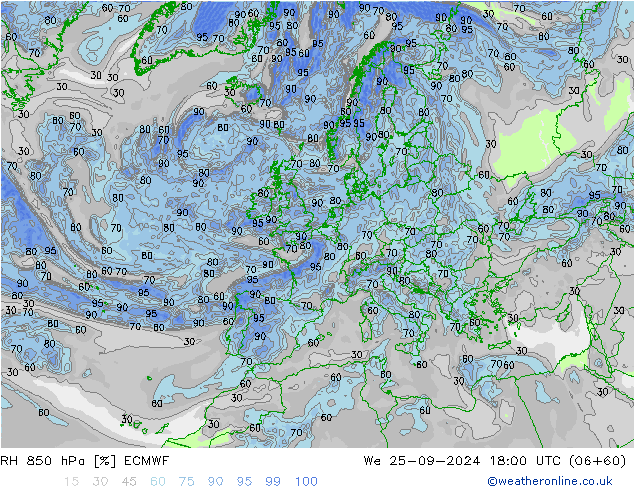 RV 850 hPa ECMWF wo 25.09.2024 18 UTC