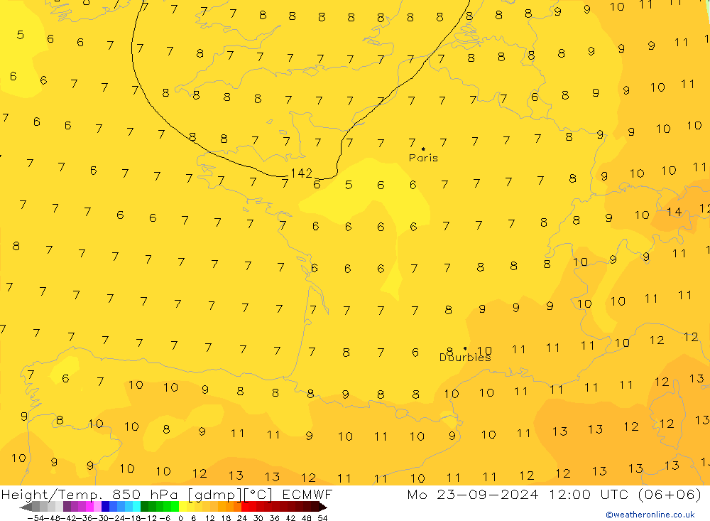 Z500/Regen(+SLP)/Z850 ECMWF ma 23.09.2024 12 UTC