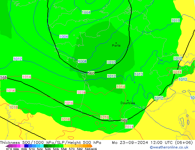 Thck 500-1000hPa ECMWF Mo 23.09.2024 12 UTC