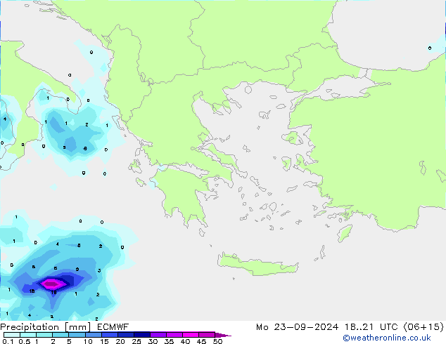 Precipitación ECMWF lun 23.09.2024 21 UTC