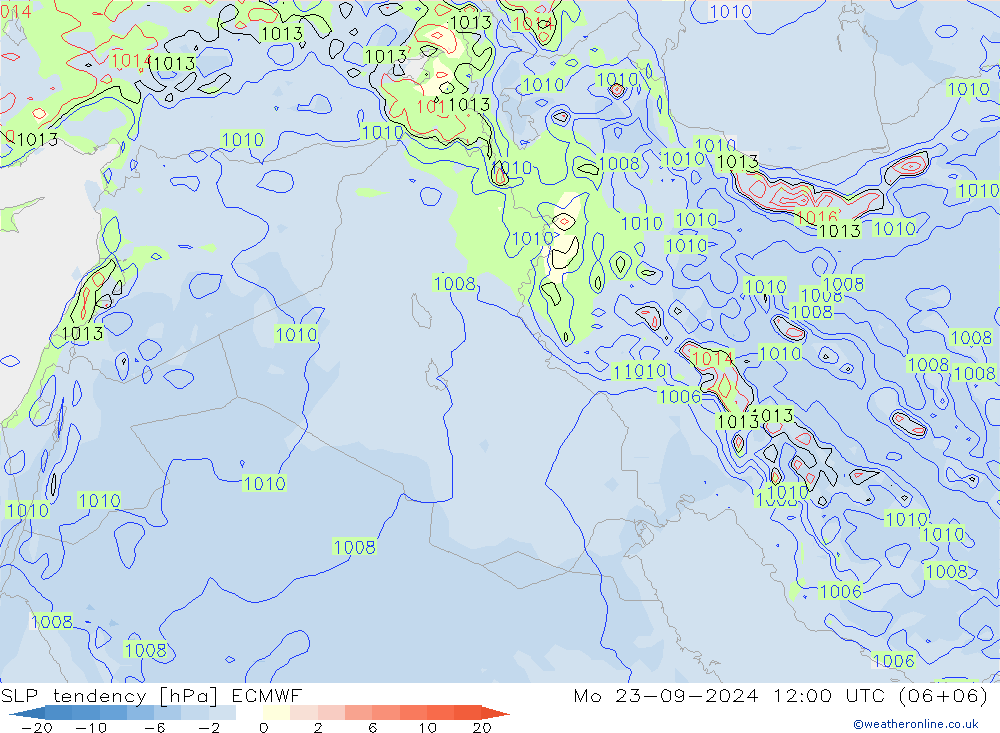 тенденция давления ECMWF пн 23.09.2024 12 UTC