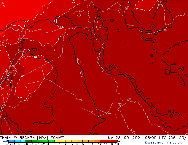 Theta-W 850hPa ECMWF Seg 23.09.2024 06 UTC