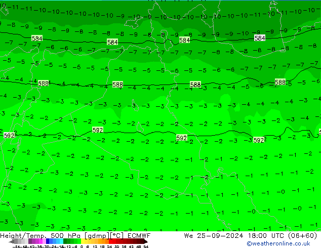 Z500/Rain (+SLP)/Z850 ECMWF mié 25.09.2024 18 UTC