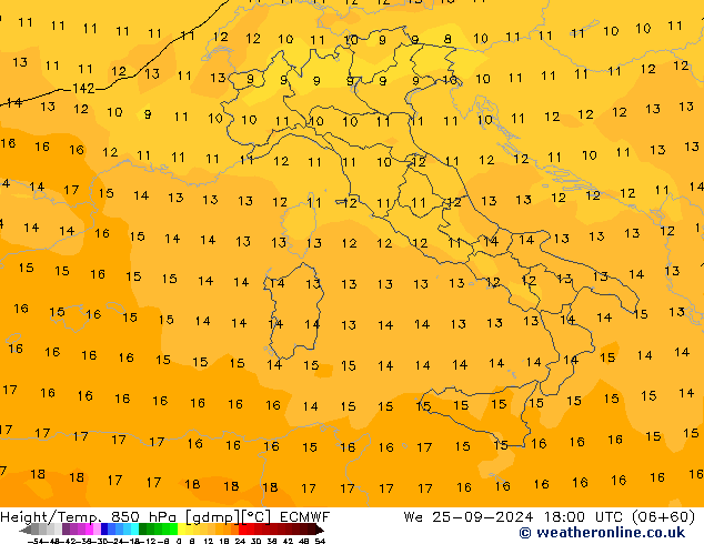 Z500/Rain (+SLP)/Z850 ECMWF ср 25.09.2024 18 UTC