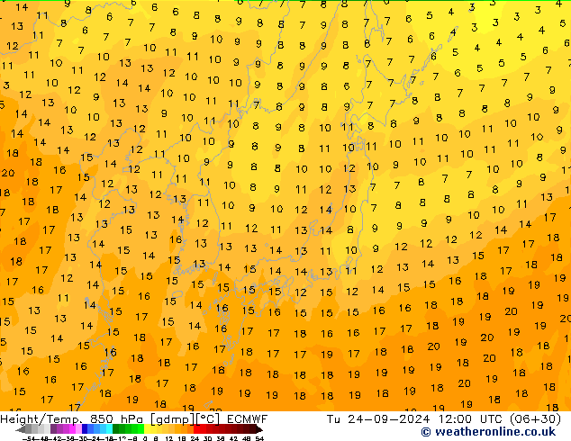 Z500/Rain (+SLP)/Z850 ECMWF mar 24.09.2024 12 UTC