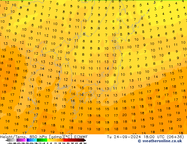 Z500/Rain (+SLP)/Z850 ECMWF Tu 24.09.2024 18 UTC