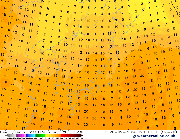 Z500/Yağmur (+YB)/Z850 ECMWF Per 26.09.2024 12 UTC