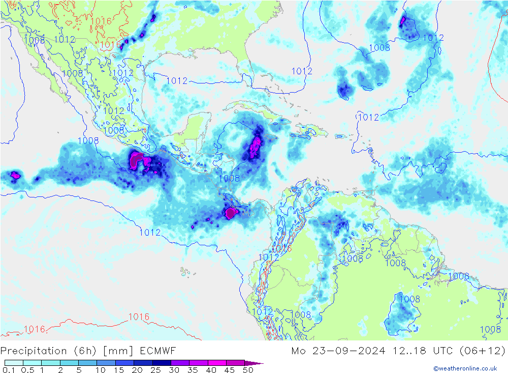 Z500/Rain (+SLP)/Z850 ECMWF lun 23.09.2024 18 UTC