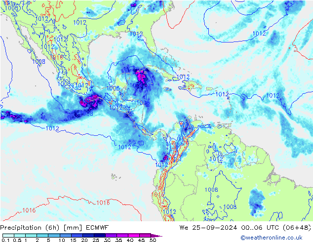 Z500/Rain (+SLP)/Z850 ECMWF We 25.09.2024 06 UTC