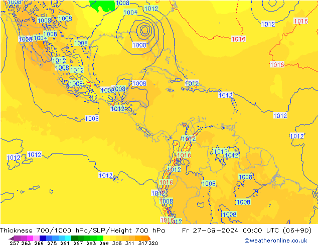 Thck 700-1000 hPa ECMWF  27.09.2024 00 UTC