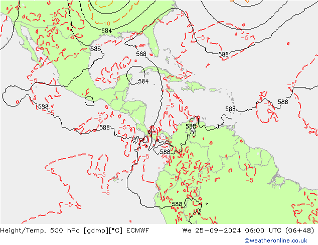 Z500/Rain (+SLP)/Z850 ECMWF We 25.09.2024 06 UTC