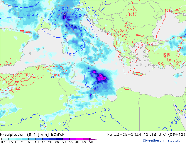 Z500/Rain (+SLP)/Z850 ECMWF lun 23.09.2024 18 UTC