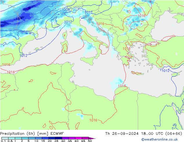 Z500/Rain (+SLP)/Z850 ECMWF Th 26.09.2024 00 UTC