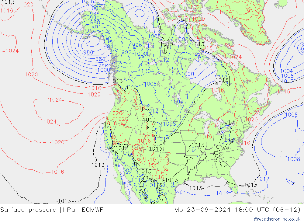 Bodendruck ECMWF Mo 23.09.2024 18 UTC