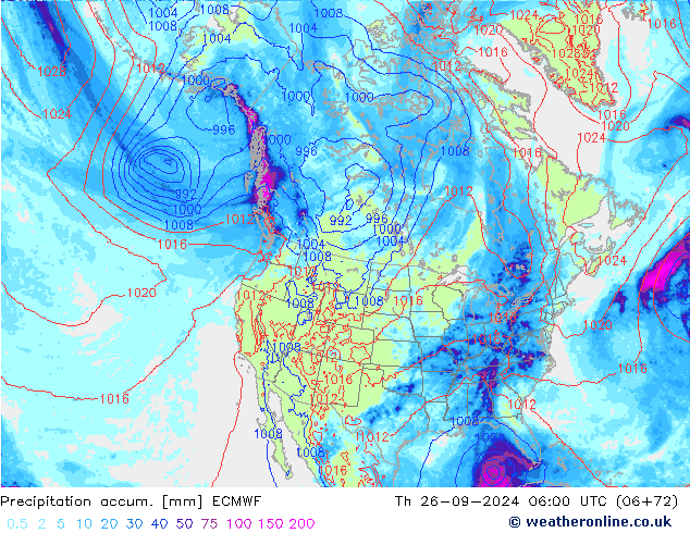 Precipitation accum. ECMWF  26.09.2024 06 UTC