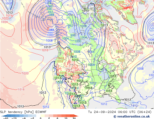 тенденция давления ECMWF вт 24.09.2024 06 UTC