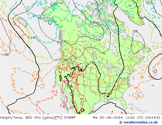 Z500/Regen(+SLP)/Z850 ECMWF wo 25.09.2024 12 UTC