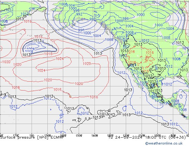 Surface pressure ECMWF Tu 24.09.2024 18 UTC