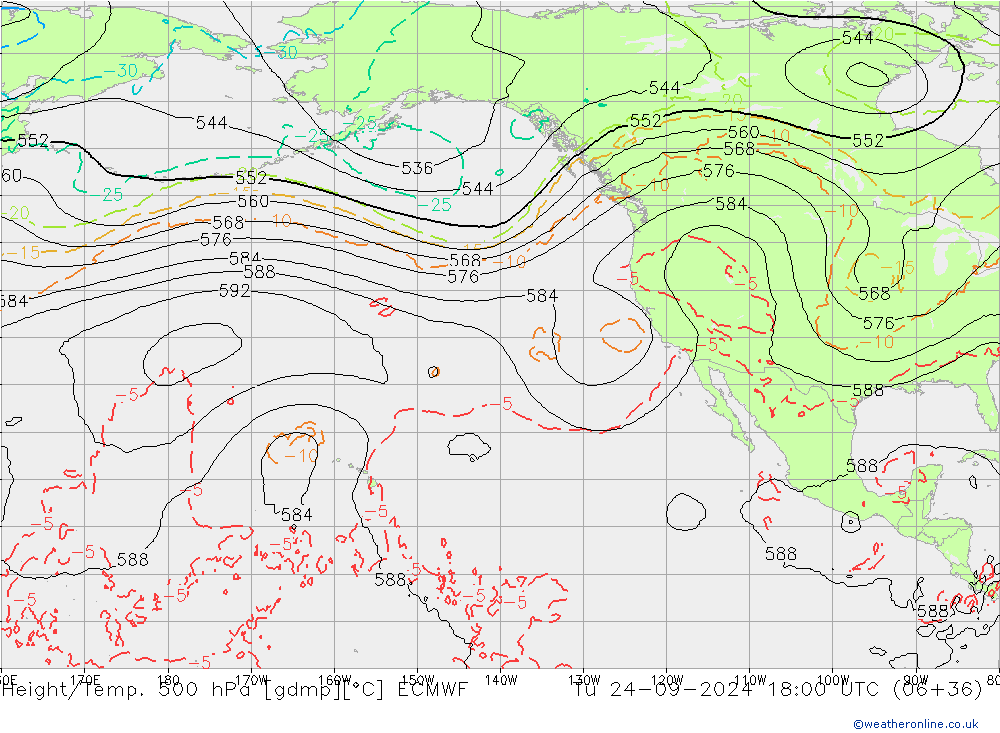 Height/Temp. 500 hPa ECMWF mar 24.09.2024 18 UTC