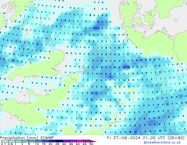 Précipitation ECMWF ven 27.09.2024 00 UTC