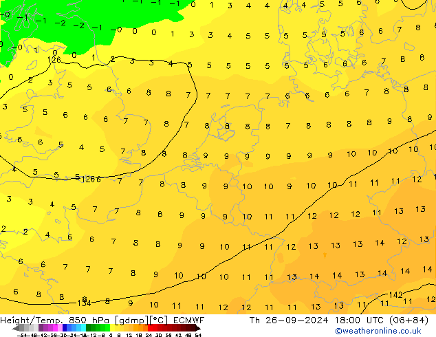 Z500/Rain (+SLP)/Z850 ECMWF Do 26.09.2024 18 UTC