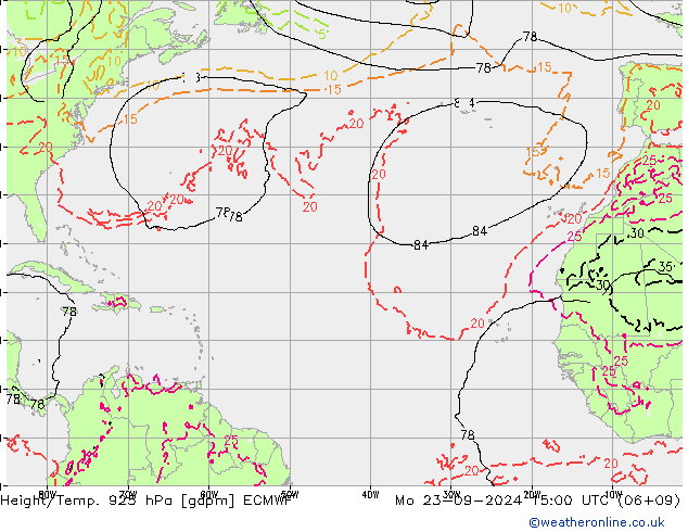 Géop./Temp. 925 hPa ECMWF lun 23.09.2024 15 UTC