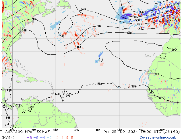 T-Adv. 500 hPa ECMWF We 25.09.2024 18 UTC