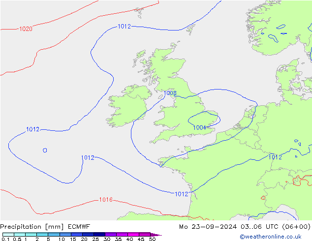 Precipitation ECMWF Mo 23.09.2024 06 UTC