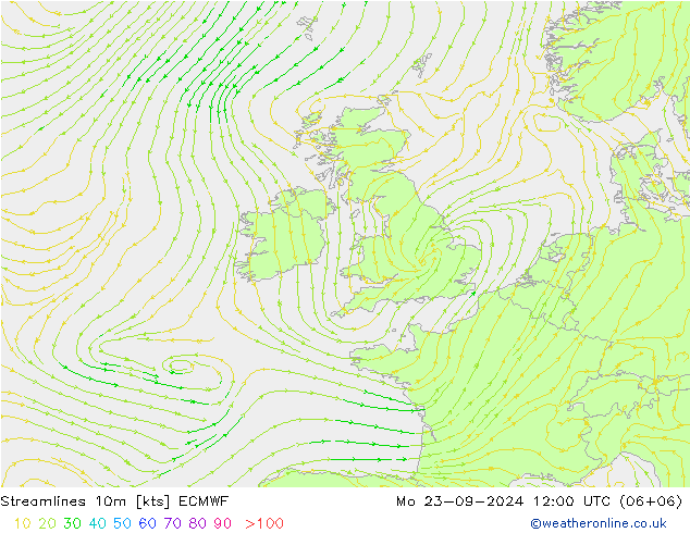 Linha de corrente 10m ECMWF Seg 23.09.2024 12 UTC