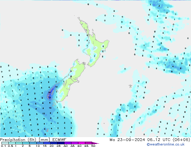 Z500/Regen(+SLP)/Z850 ECMWF ma 23.09.2024 12 UTC