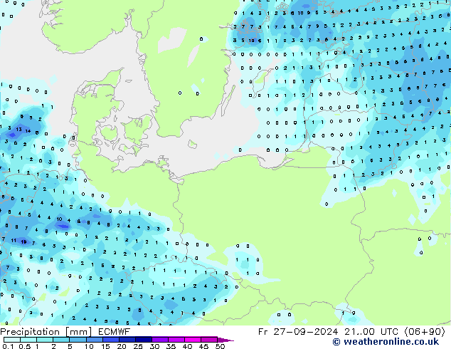 Précipitation ECMWF ven 27.09.2024 00 UTC