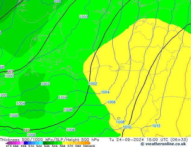 Thck 500-1000hPa ECMWF mar 24.09.2024 15 UTC