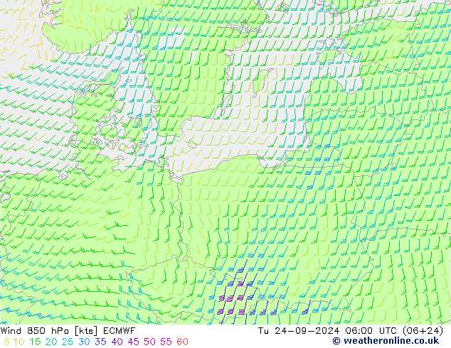  850 hPa ECMWF  24.09.2024 06 UTC