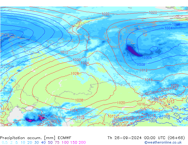 Precipitation accum. ECMWF Th 26.09.2024 00 UTC